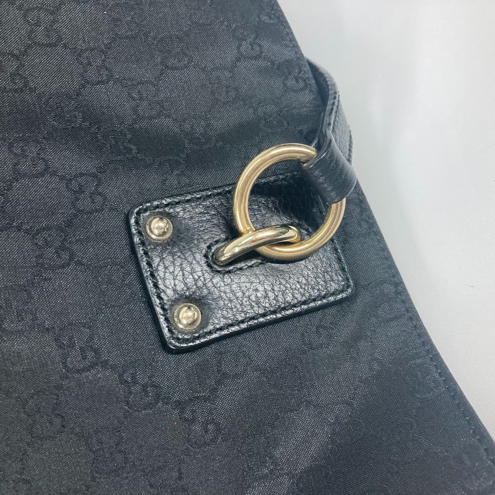 GUCCI Tote Bag 353702 Nylon / leather black GG Women Used