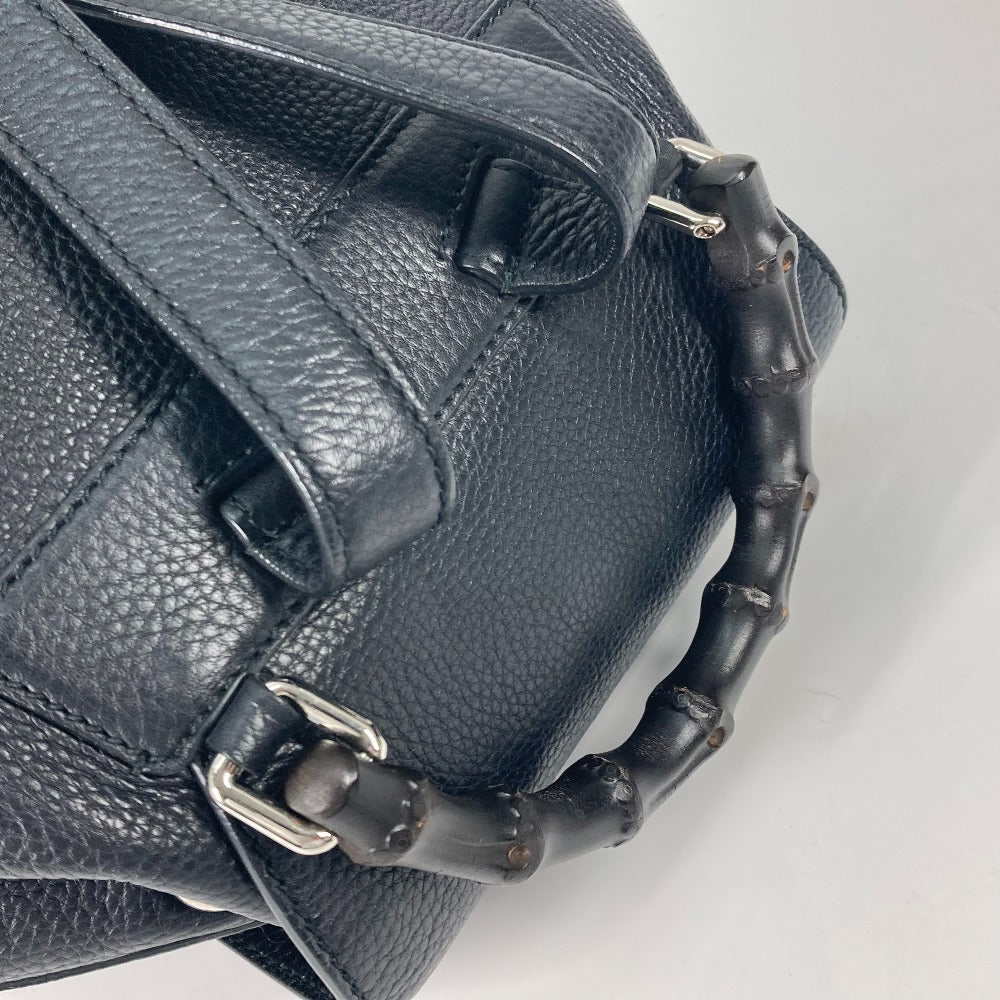 GUCCI Backpack 370833 leather black Bamboo backpack fringe tassel Women Used