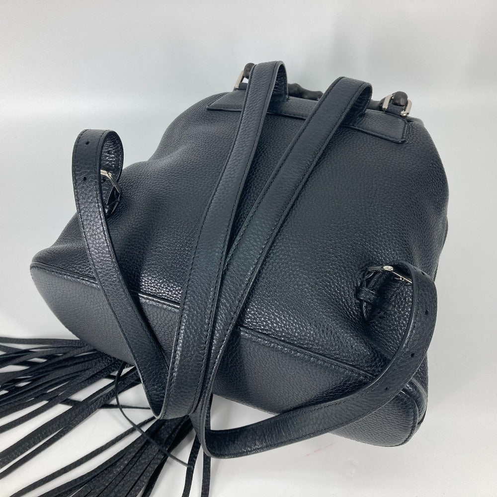 GUCCI Backpack 370833 leather black Bamboo backpack fringe tassel Women Used
