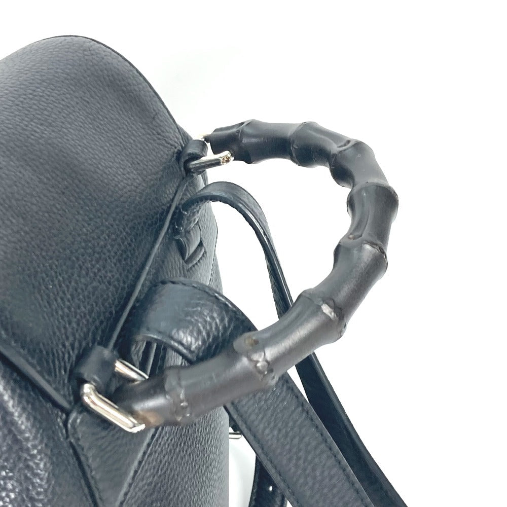 GUCCI Backpack 370833 leather black Bamboo backpack fringe tassel Women Used