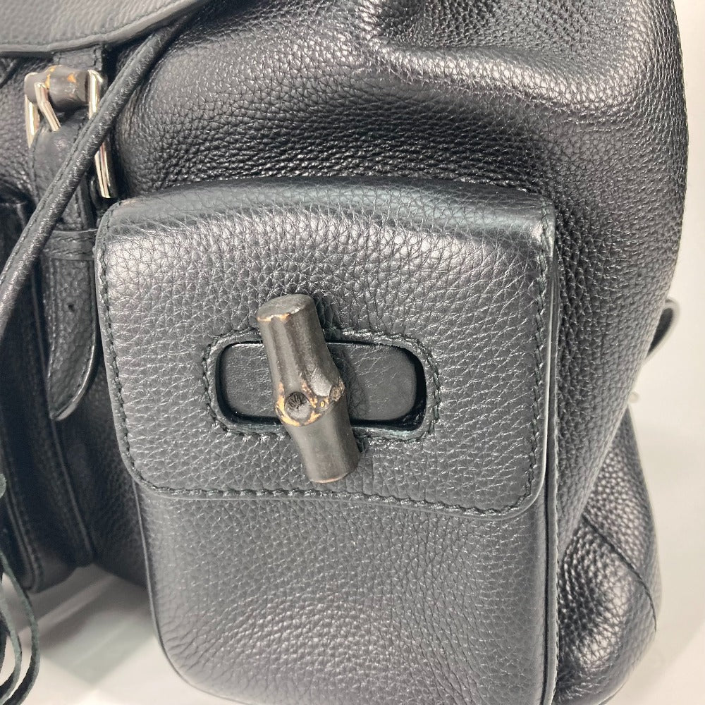 GUCCI Backpack 370833 leather black Bamboo backpack fringe tassel Women Used