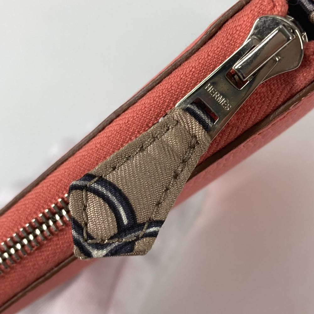 HERMES Long Wallet Purse Epsom Pink type Azap Long Silk in Women Used