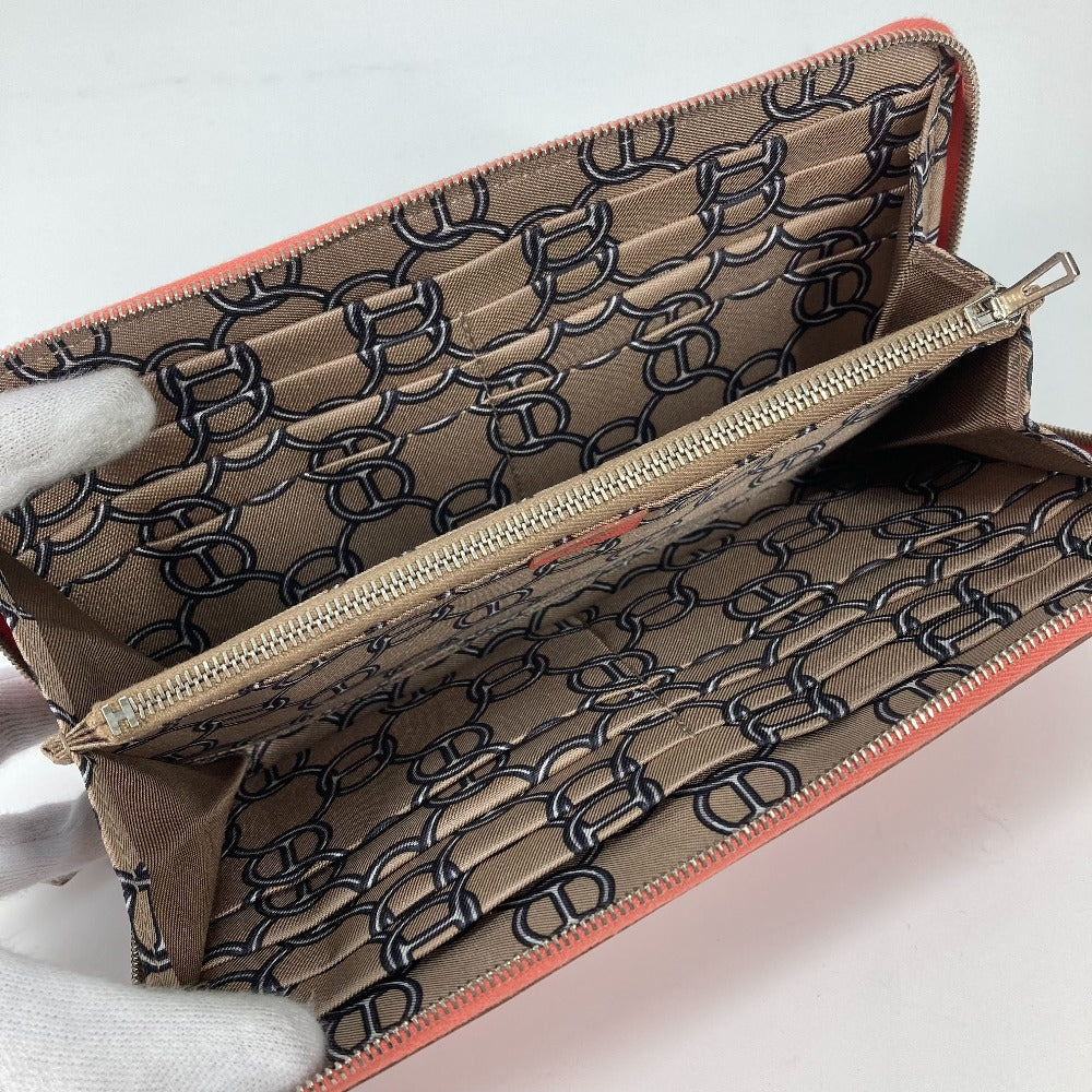 HERMES Long Wallet Purse Epsom Pink type Azap Long Silk in Women Used