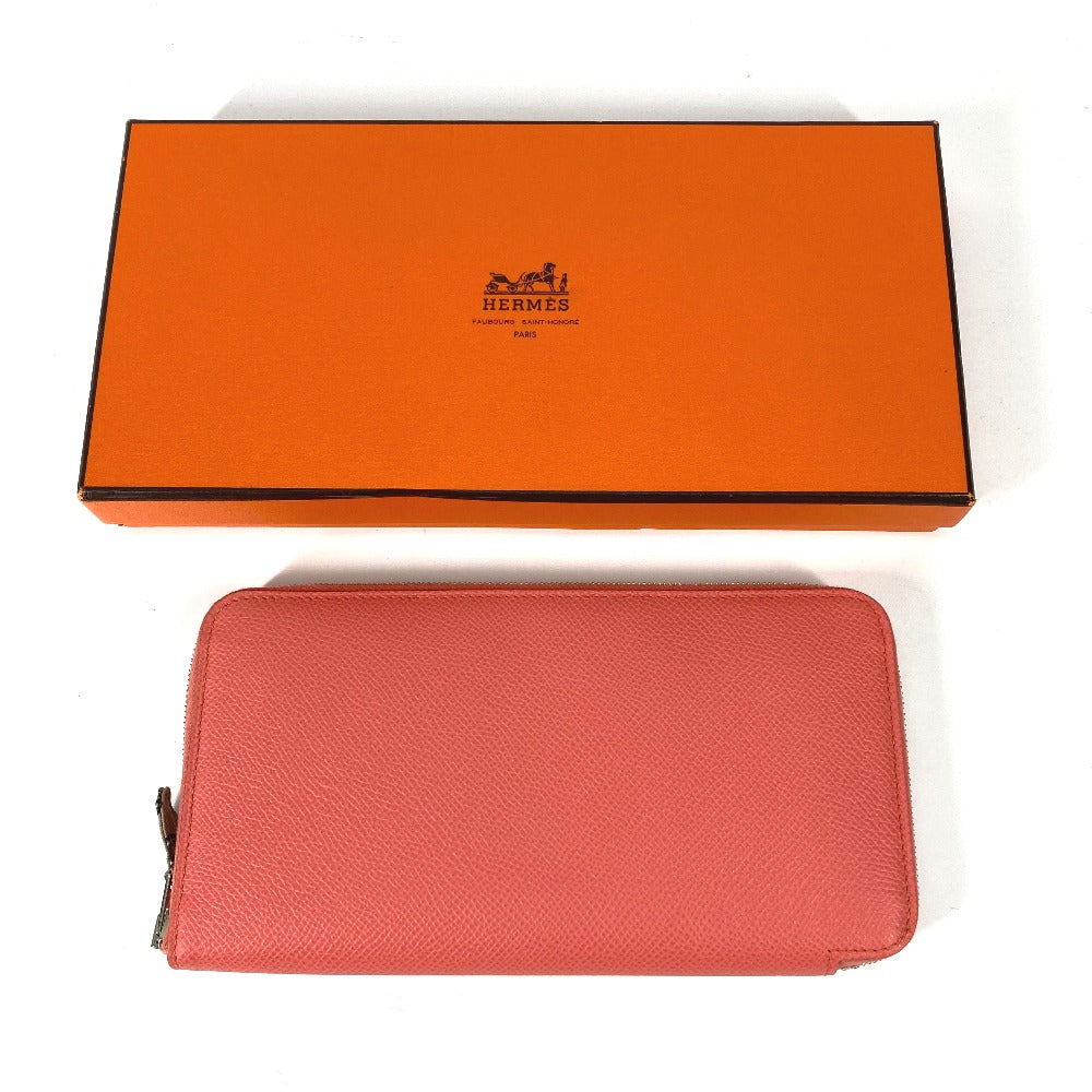 HERMES Long Wallet Purse Epsom Pink type Azap Long Silk in Women Used