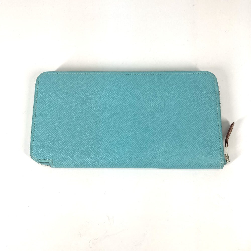 HERMES Long Wallet Purse Epsom blue Azap Long Silk in Women Used