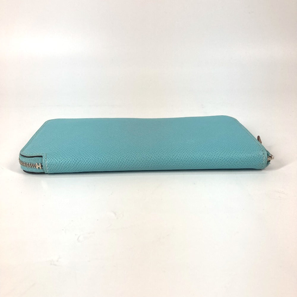 HERMES Long Wallet Purse Epsom blue Azap Long Silk in Women Used