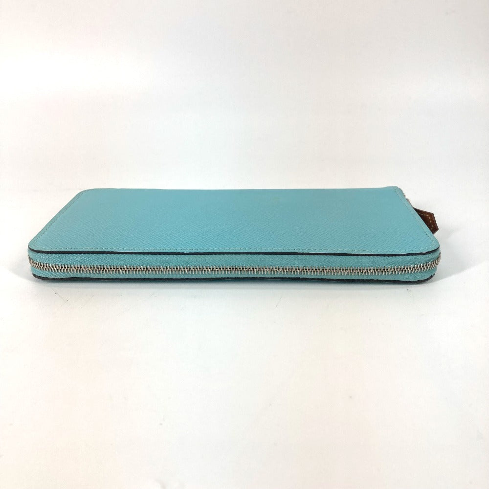 HERMES Long Wallet Purse Epsom blue Azap Long Silk in Women Used