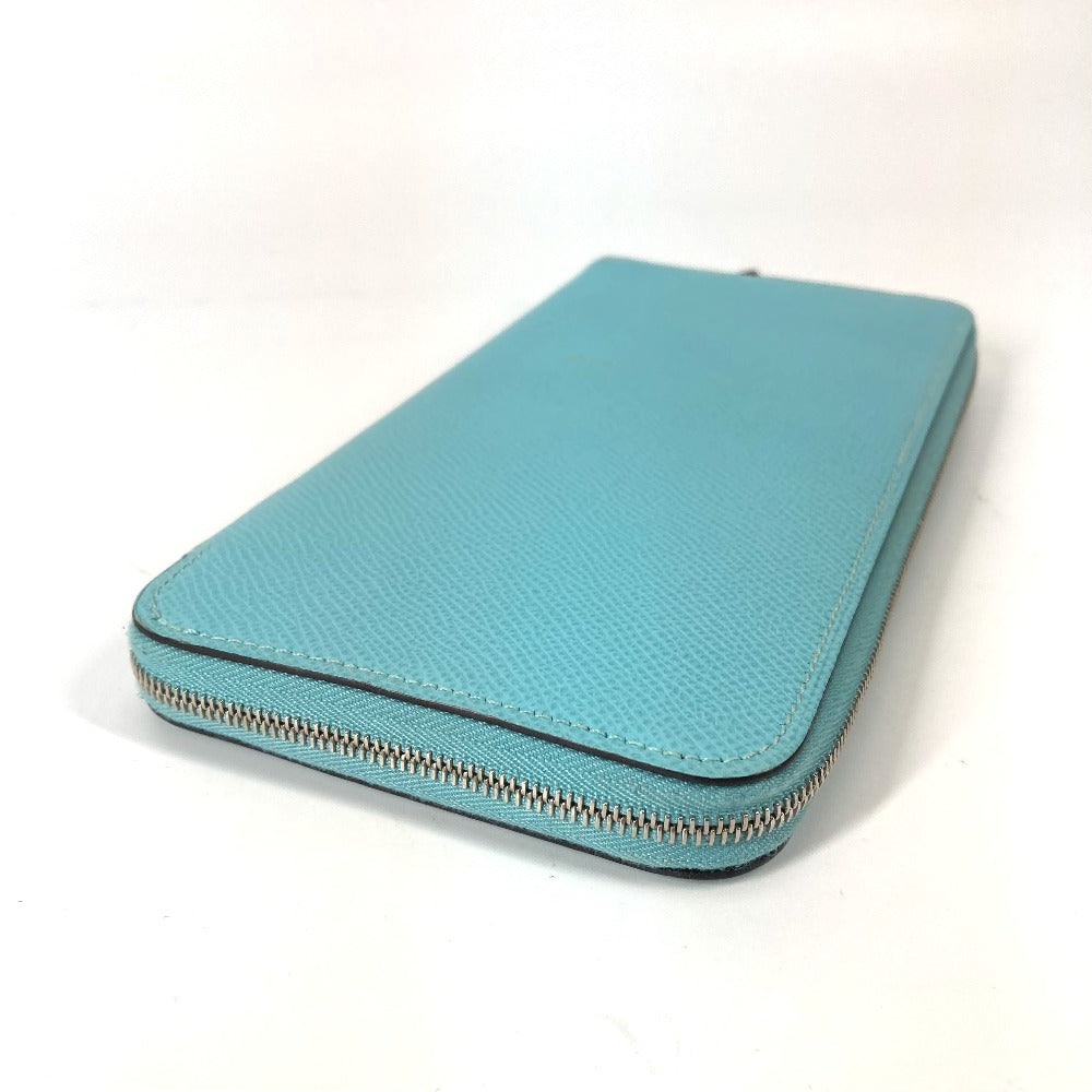 HERMES Long Wallet Purse Epsom blue Azap Long Silk in Women Used
