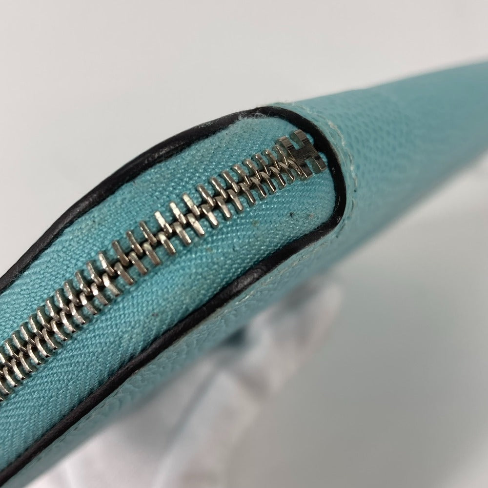 HERMES Long Wallet Purse Epsom blue Azap Long Silk in Women Used