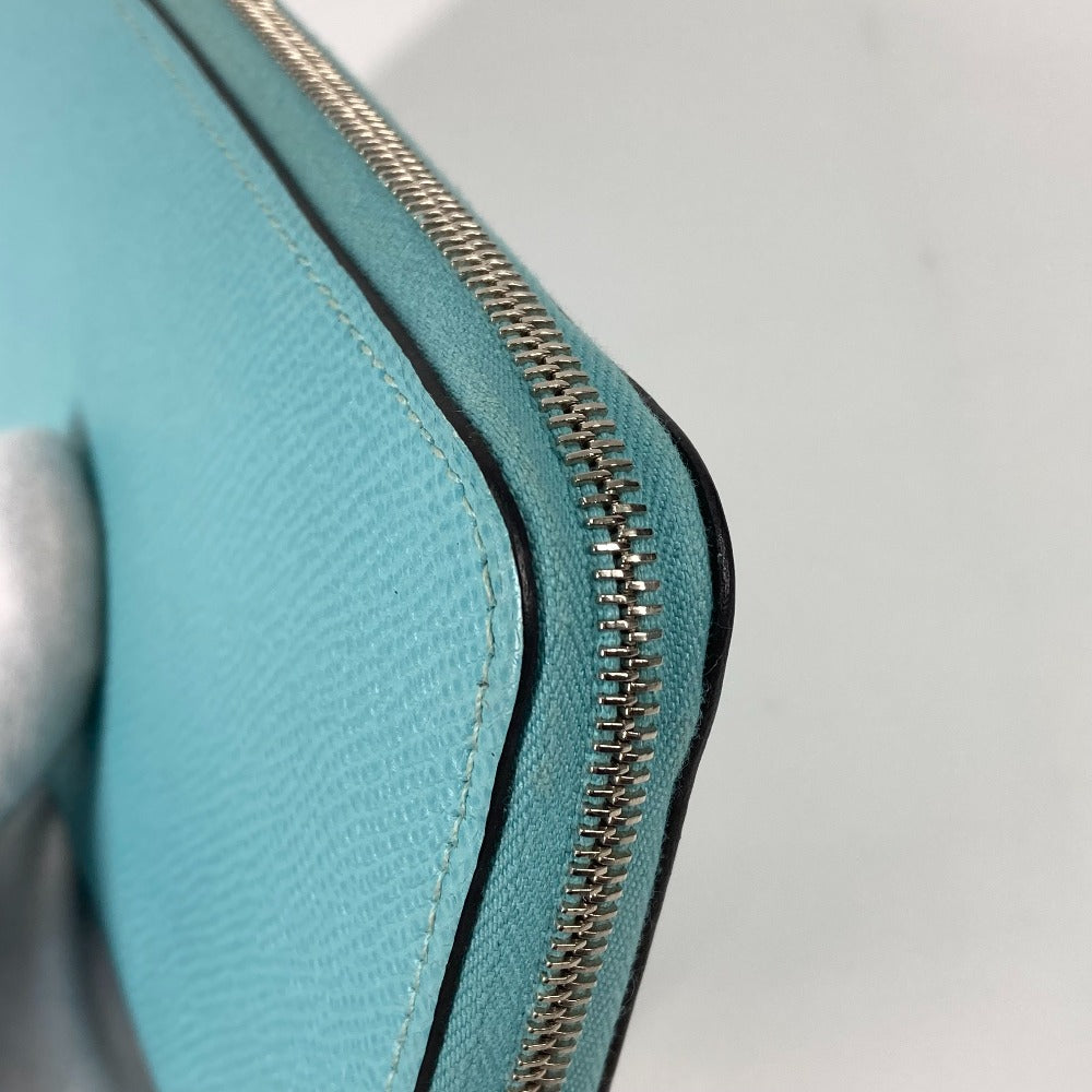 HERMES Long Wallet Purse Epsom blue Azap Long Silk in Women Used