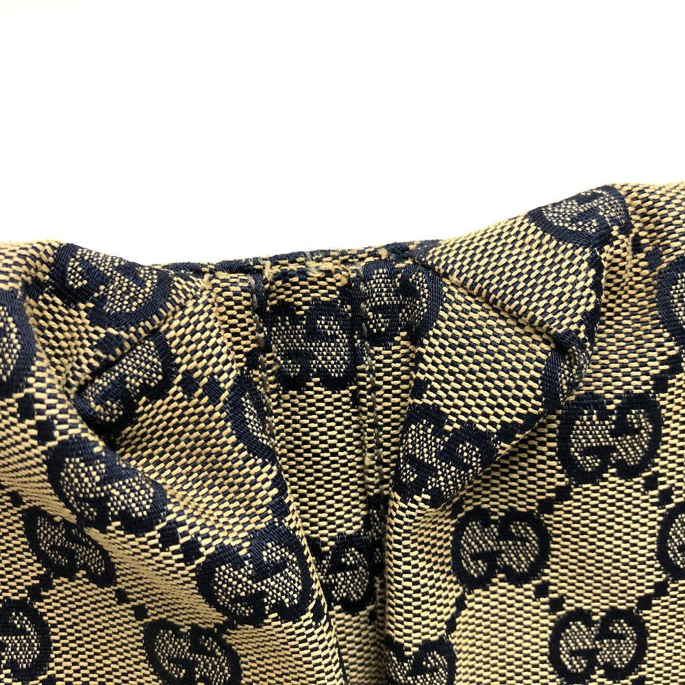 GUCCI Waist bag 28566 Leather / canvas Navy GG Belt bag mens Secondhand