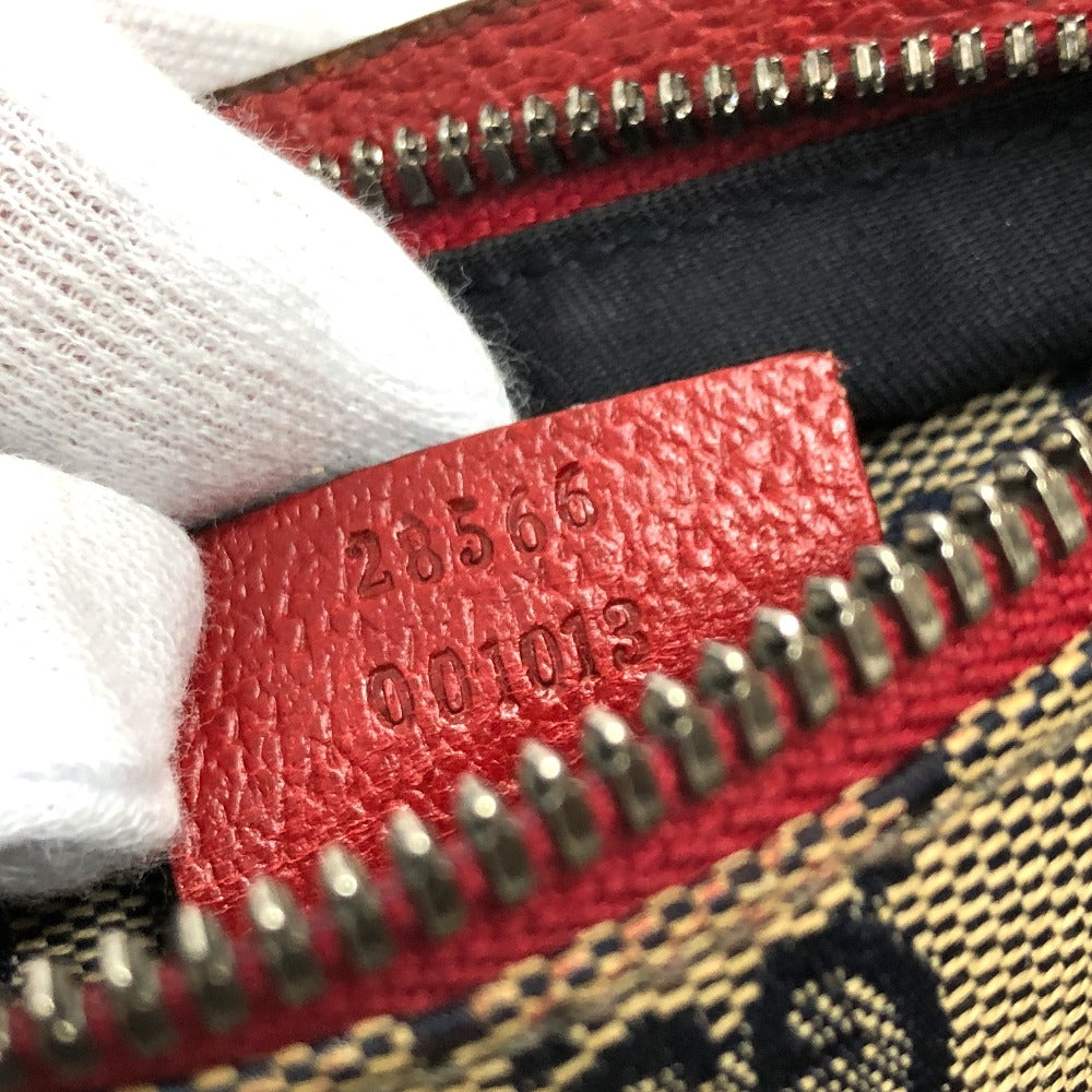 GUCCI Waist bag 28566 Leather / canvas Navy GG Belt bag mens Secondhand