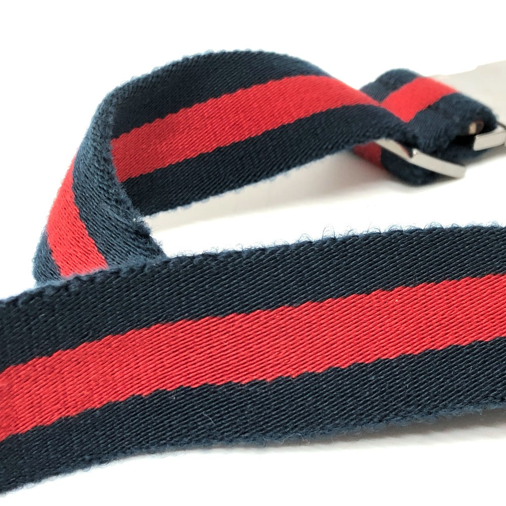 GUCCI Waist bag 28566 Leather / canvas Navy GG Belt bag mens Secondhand