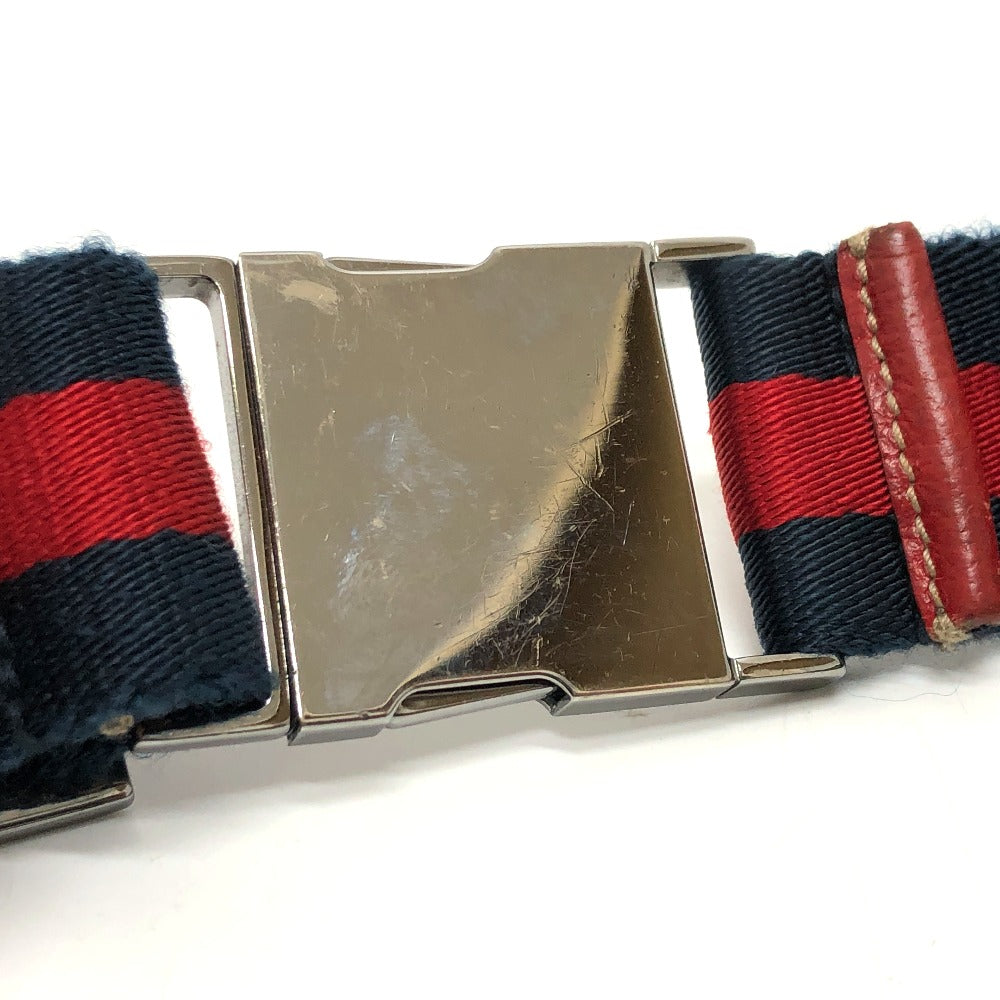 GUCCI Waist bag 28566 Leather / canvas Navy GG Belt bag mens Secondhand