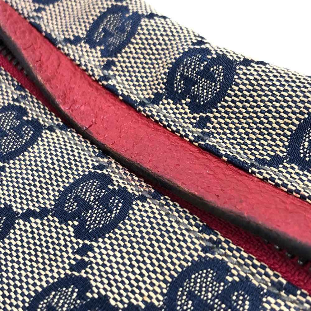 GUCCI Waist bag 28566 Leather / canvas Navy GG Belt bag mens Secondhand