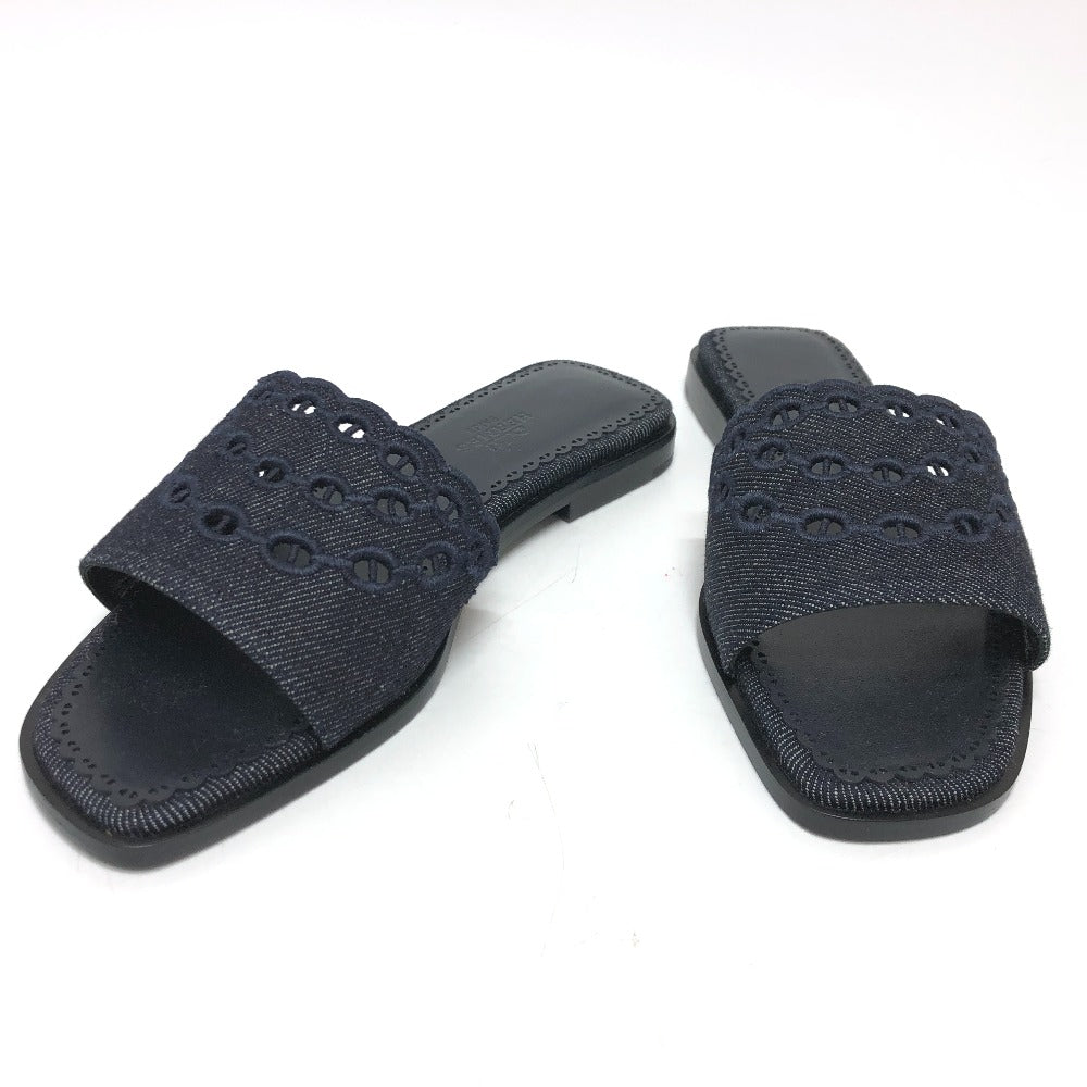 HERMES Sandals denim Navy Gael Chene Dunkle 35