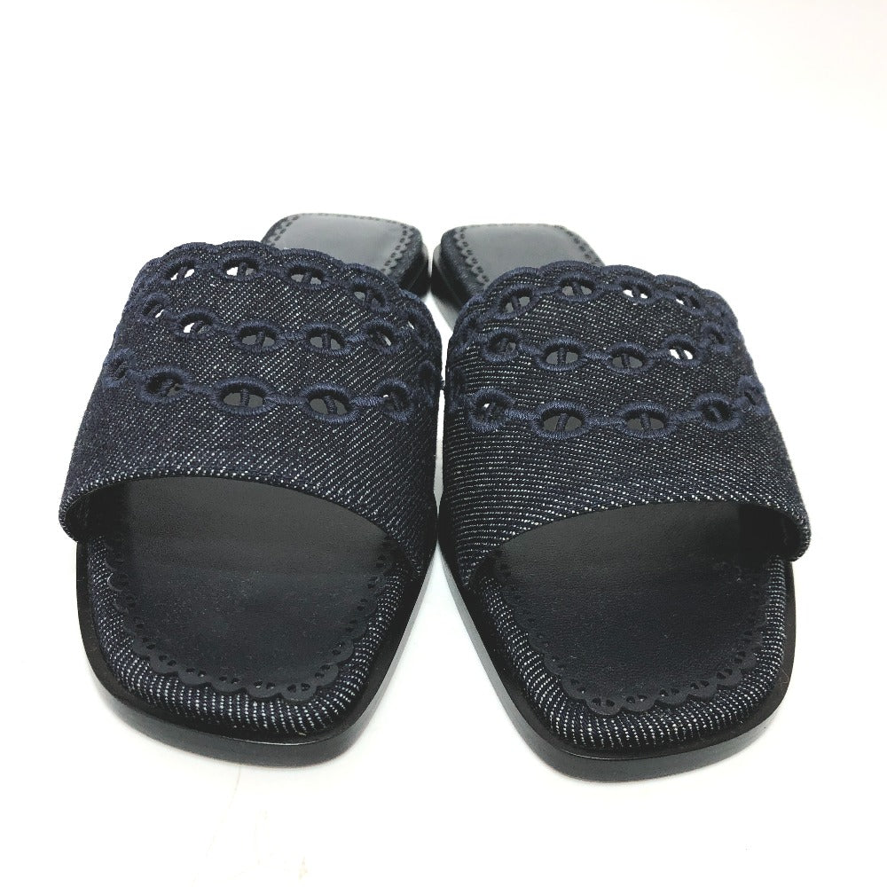 HERMES Sandals denim Navy Gael Chene Dunkle 35