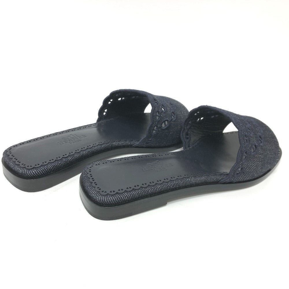 HERMES Sandals denim Navy Gael Chene Dunkle 35