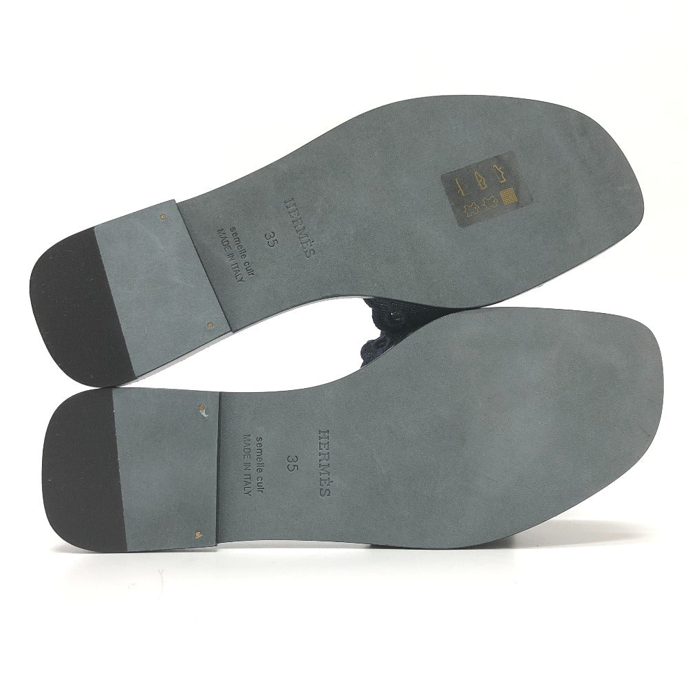 HERMES Sandals denim Navy Gael Chene Dunkle 35