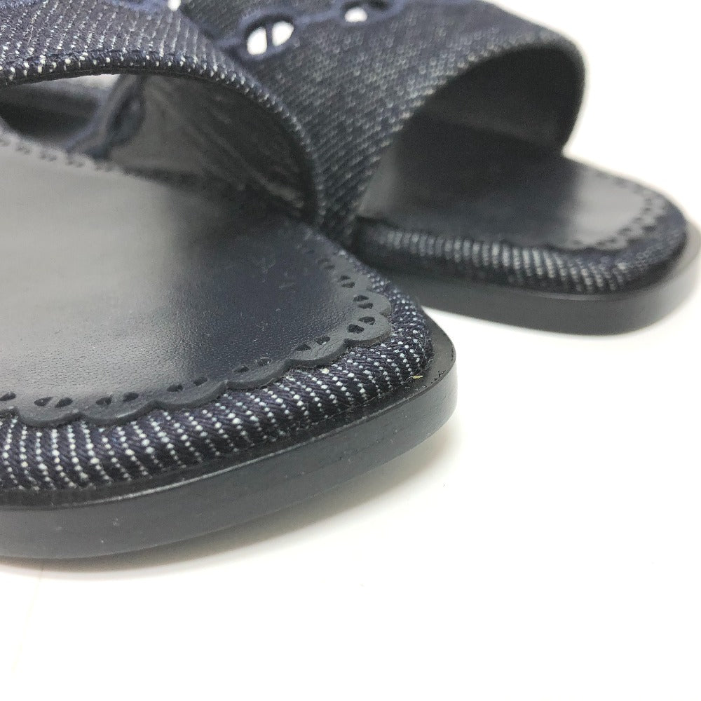 HERMES Sandals denim Navy Gael Chene Dunkle 35