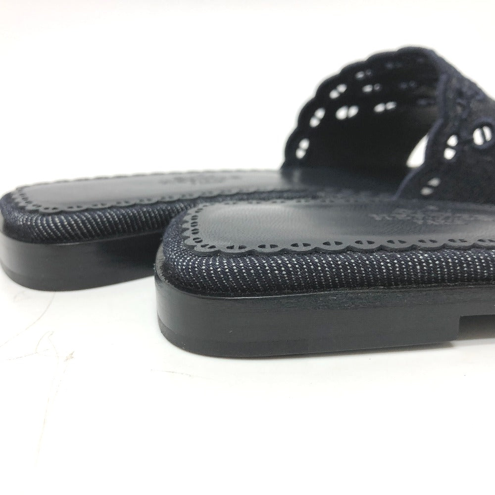 HERMES Sandals denim Navy Gael Chene Dunkle 35