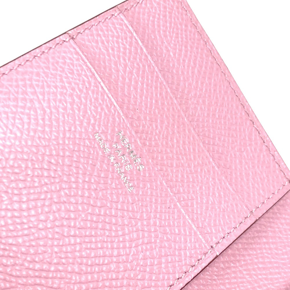 HERMES Trifold wallet Epsom pink Bearn combine