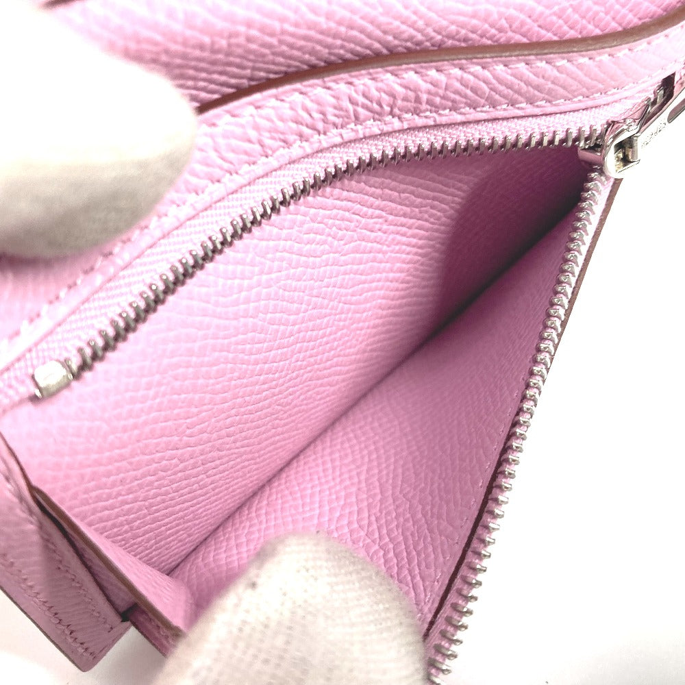 HERMES Trifold wallet Epsom pink Bearn combine
