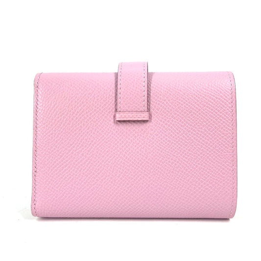 HERMES Trifold wallet Epsom pink Bearn combine