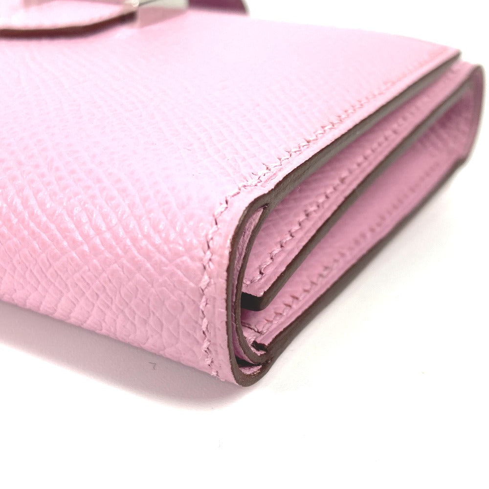 HERMES Trifold wallet Epsom pink Bearn combine