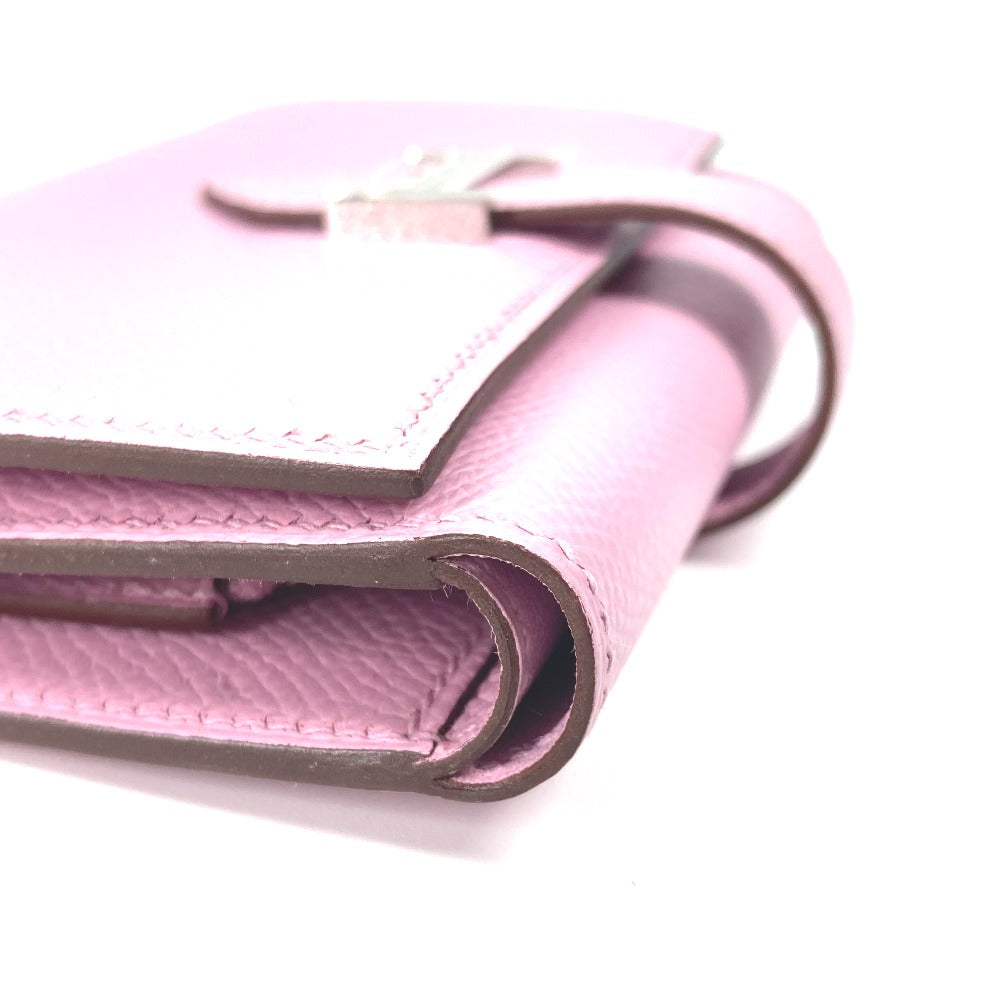 HERMES Trifold wallet Epsom pink Bearn combine