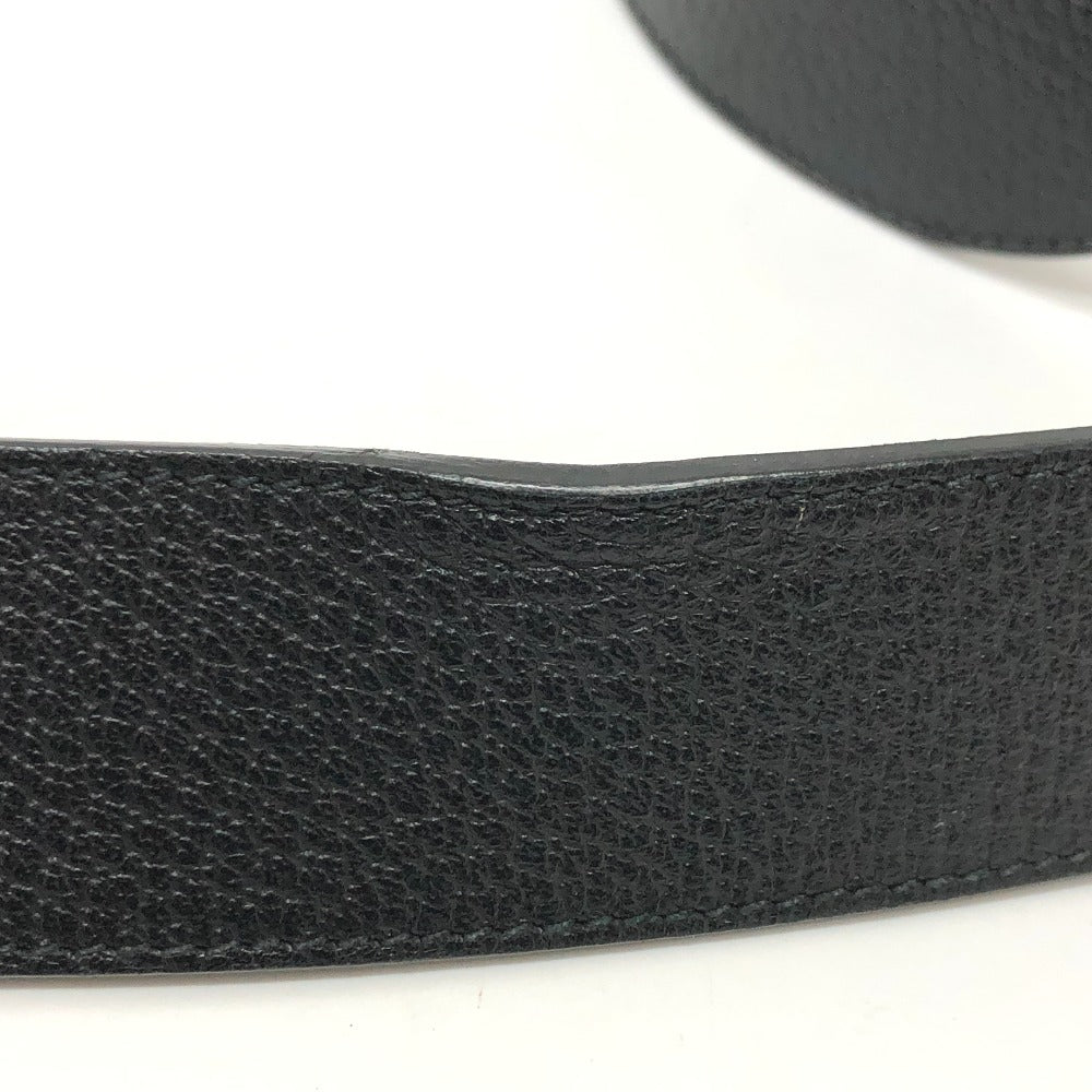 GUCCI belt 406831 leather black Leather belt (double G buckle) mens 85 Used