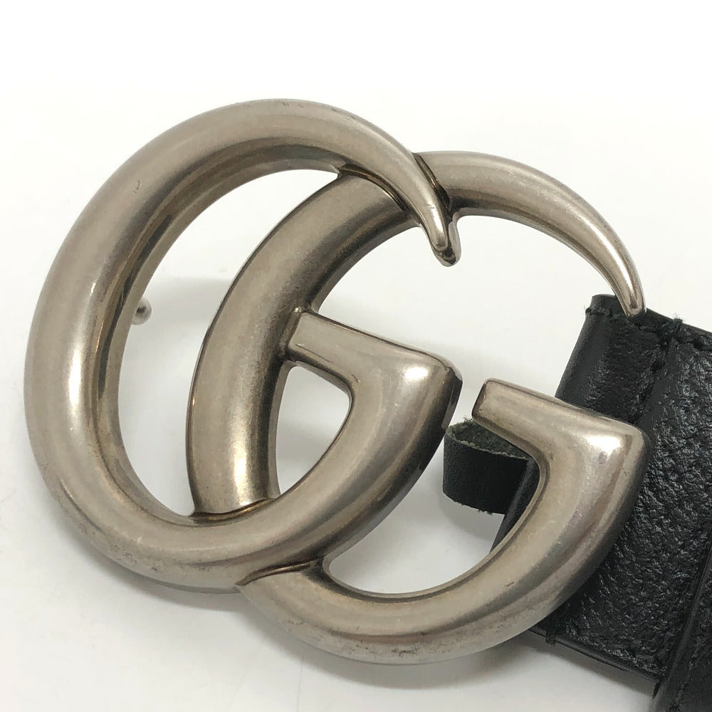 GUCCI belt 406831 leather black Leather belt (double G buckle) mens 85 Used