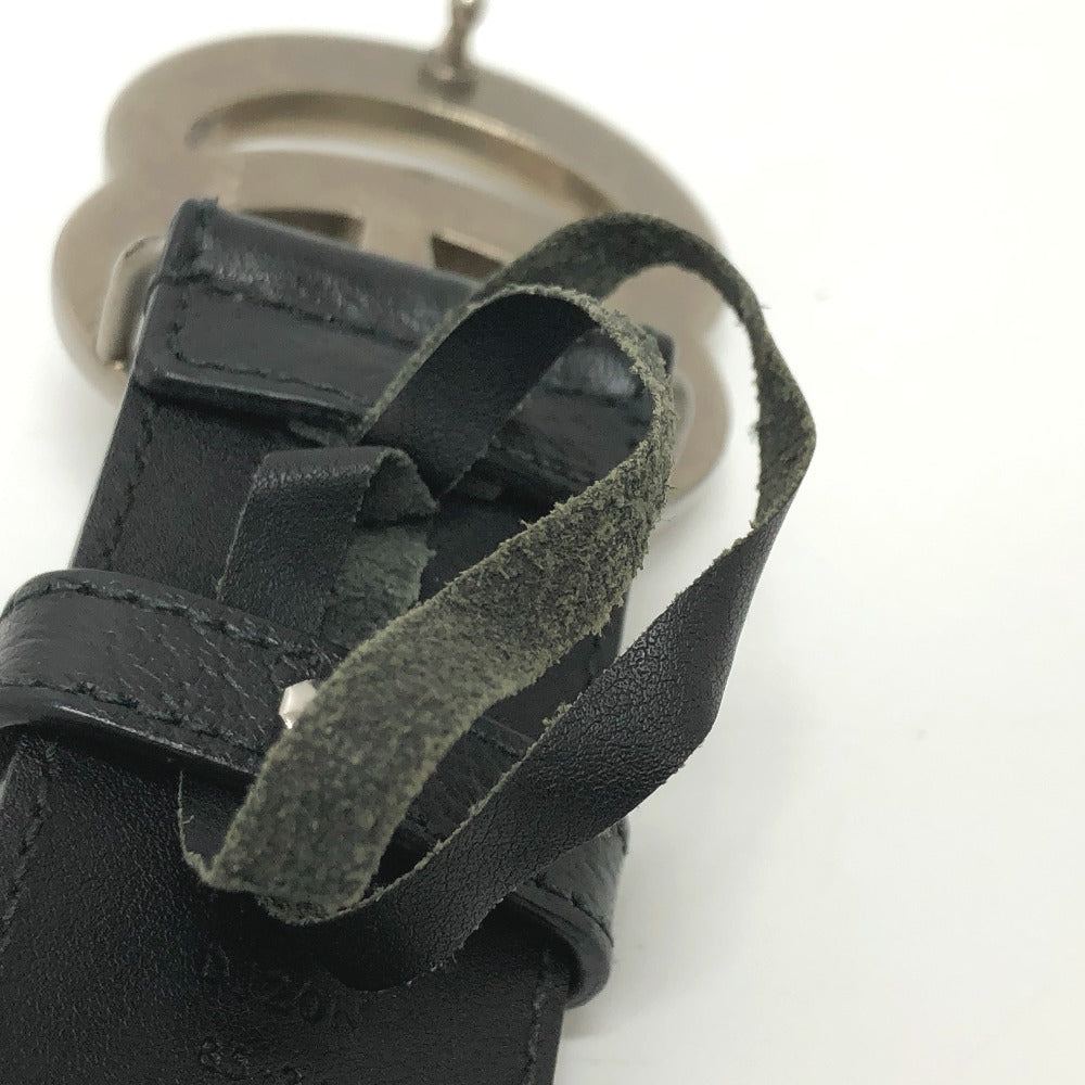 GUCCI belt 406831 leather black Leather belt (double G buckle) mens 85 Used