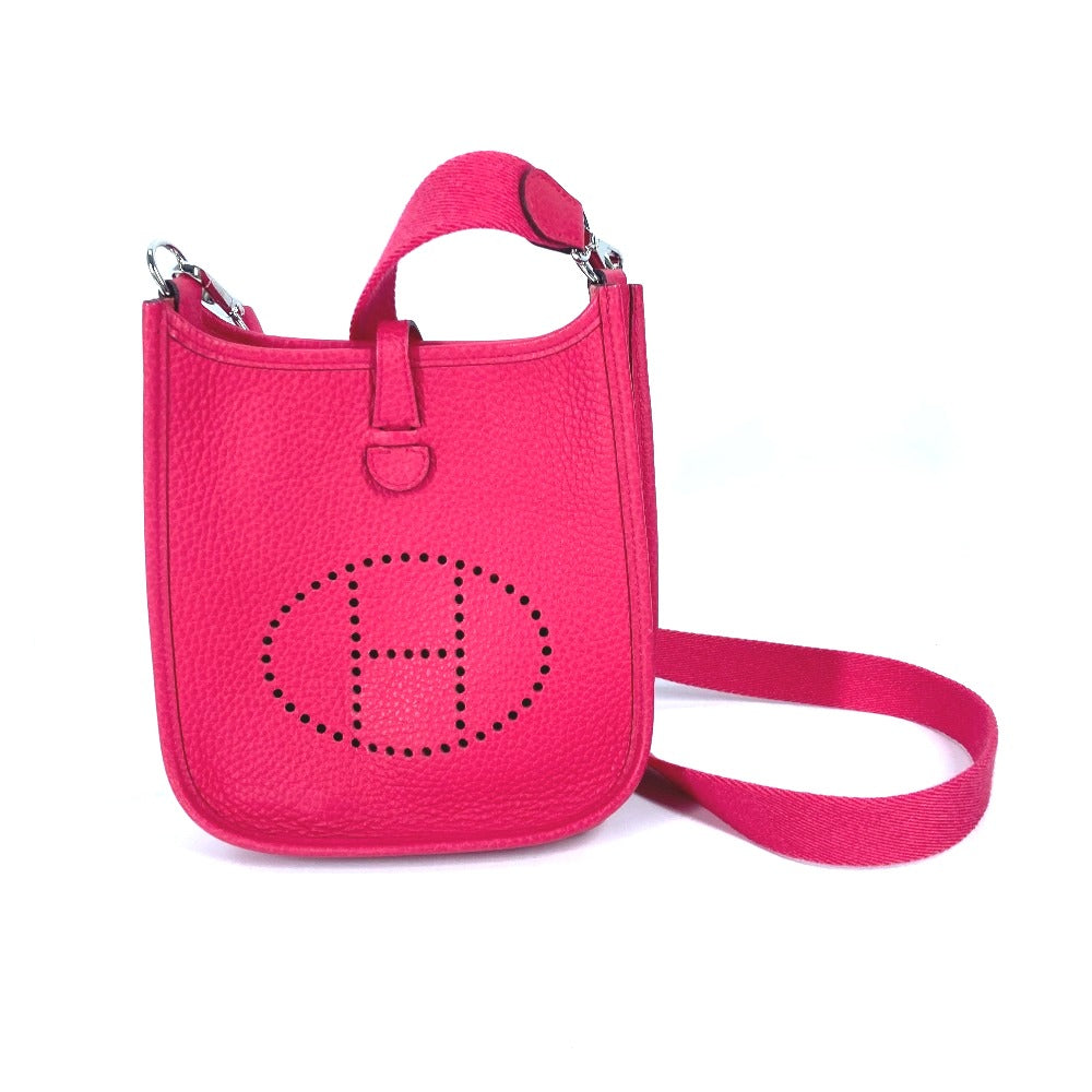 HERMES Shoulder Bag Taurillon Clemence pink Crossbody pochette Evelyn TPM 16 Women Used