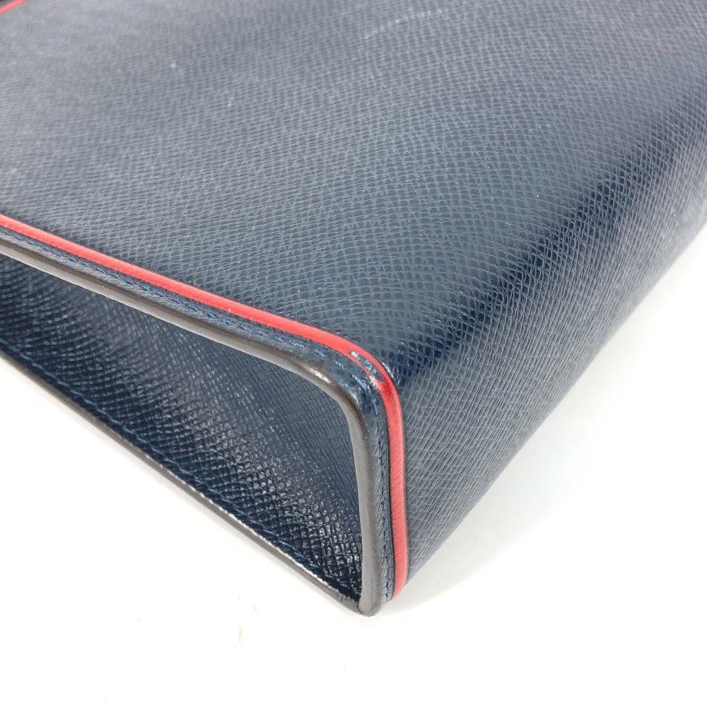 LOUIS VUITTON business bag M63394 Taiga Leather Navy Taiga Pochette Voyage mens Used