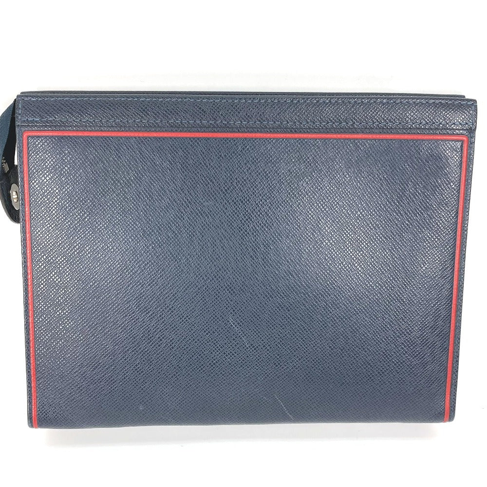 LOUIS VUITTON business bag M63394 Taiga Leather Navy Taiga Pochette Voyage mens Used