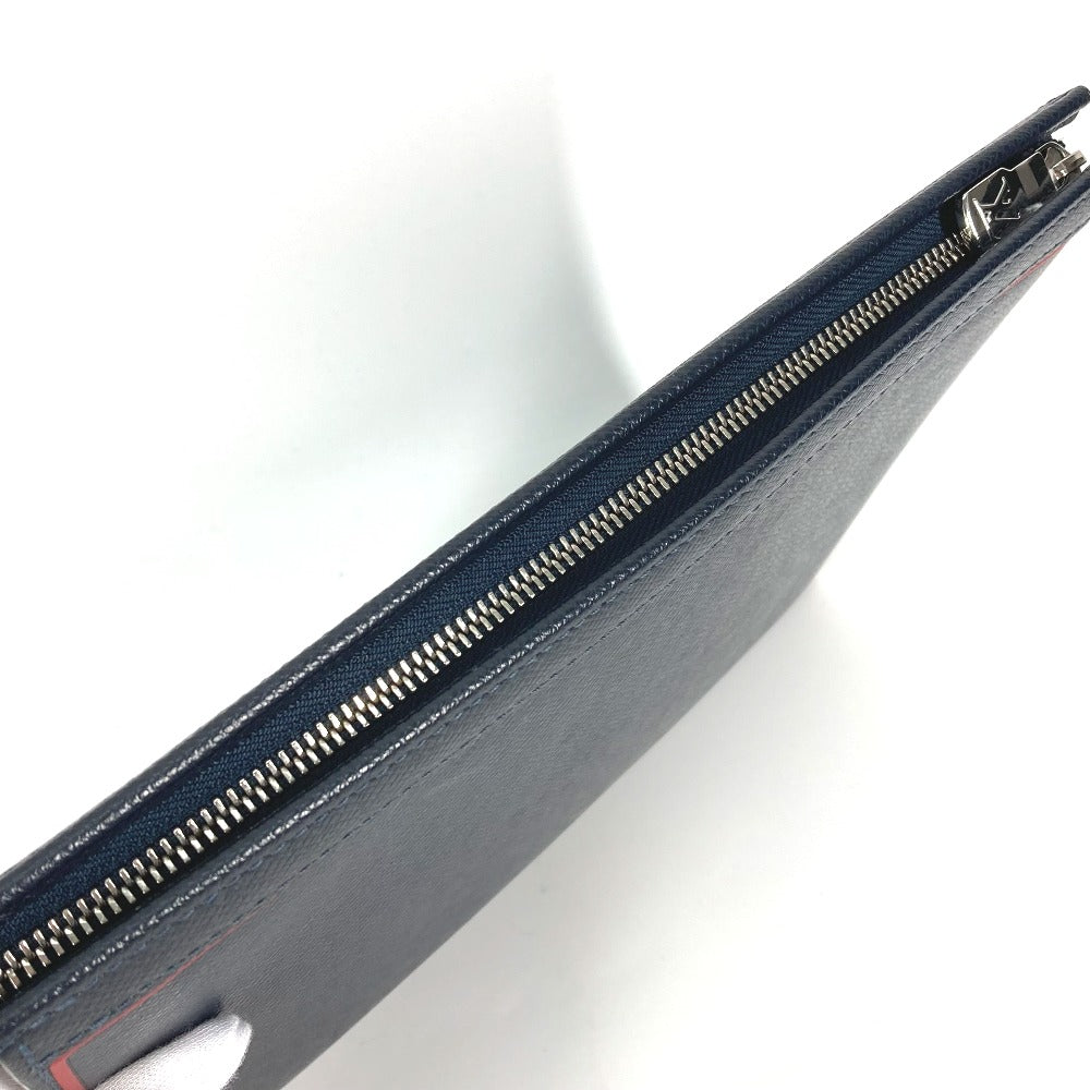 LOUIS VUITTON business bag M63394 Taiga Leather Navy Taiga Pochette Voyage mens Used
