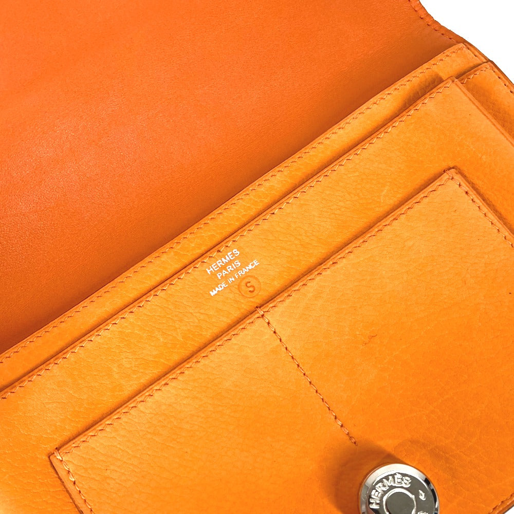 HERMES Long Wallet Purse Nubuck Orange Long wallet Dogon GM Women Used