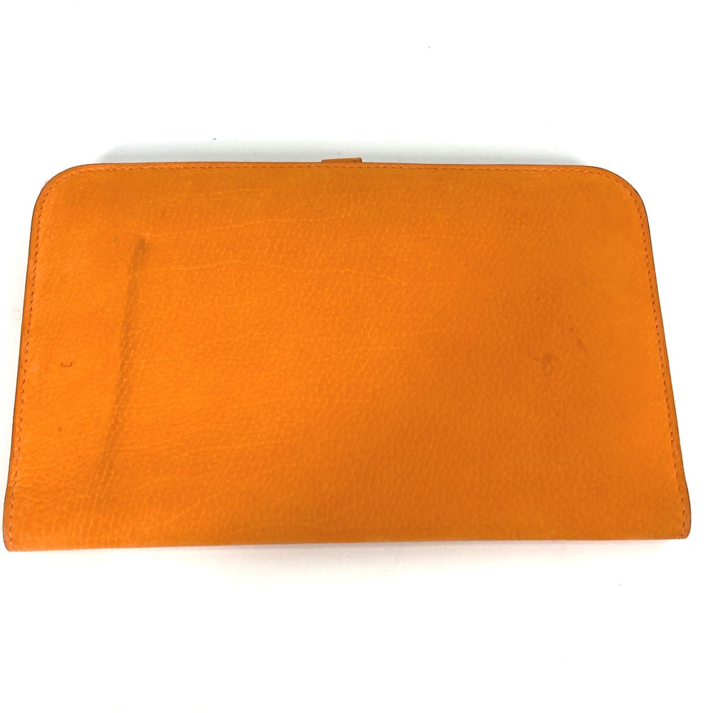 HERMES Long Wallet Purse Nubuck Orange Long wallet Dogon GM Women Used