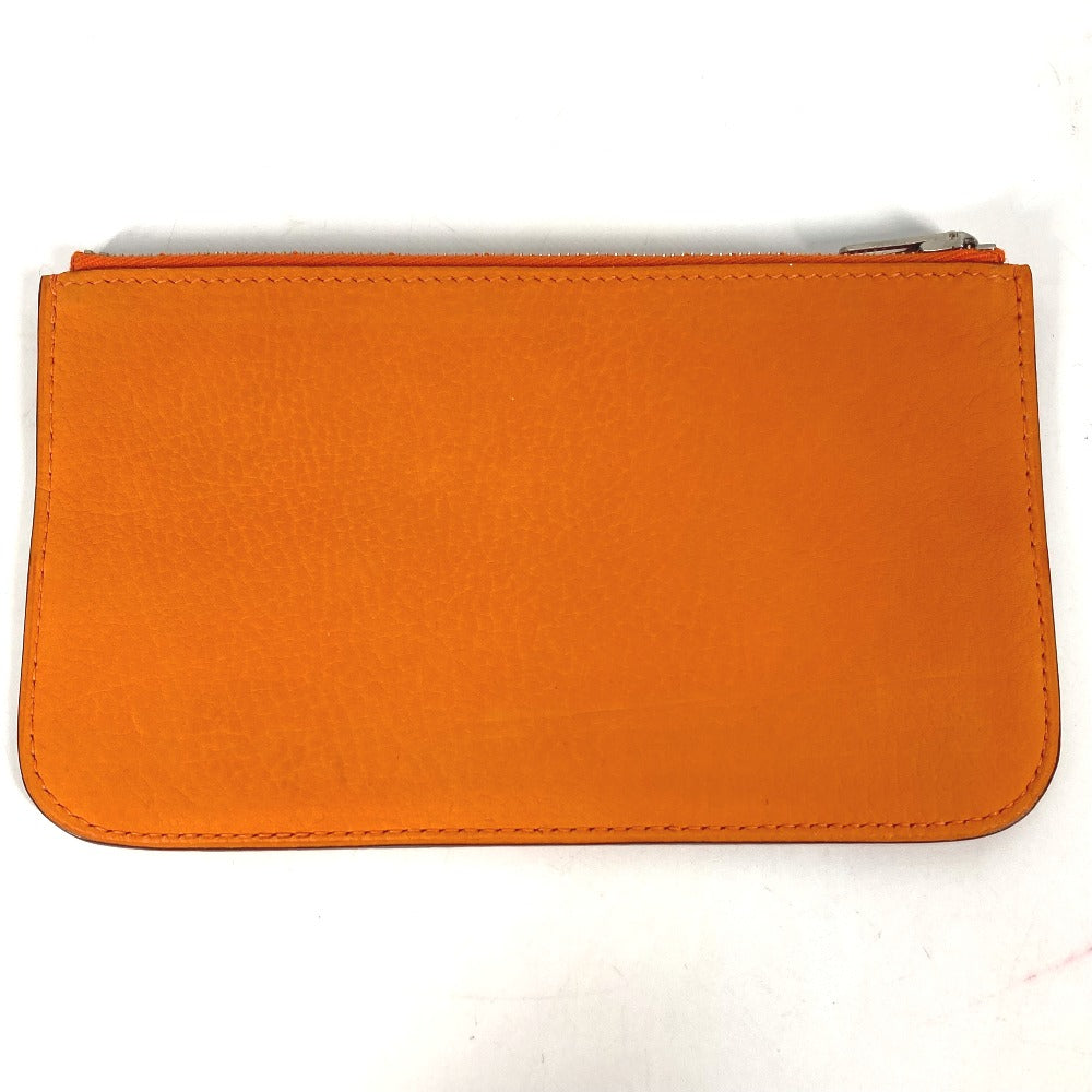 HERMES Long Wallet Purse Nubuck Orange Long wallet Dogon GM Women Used