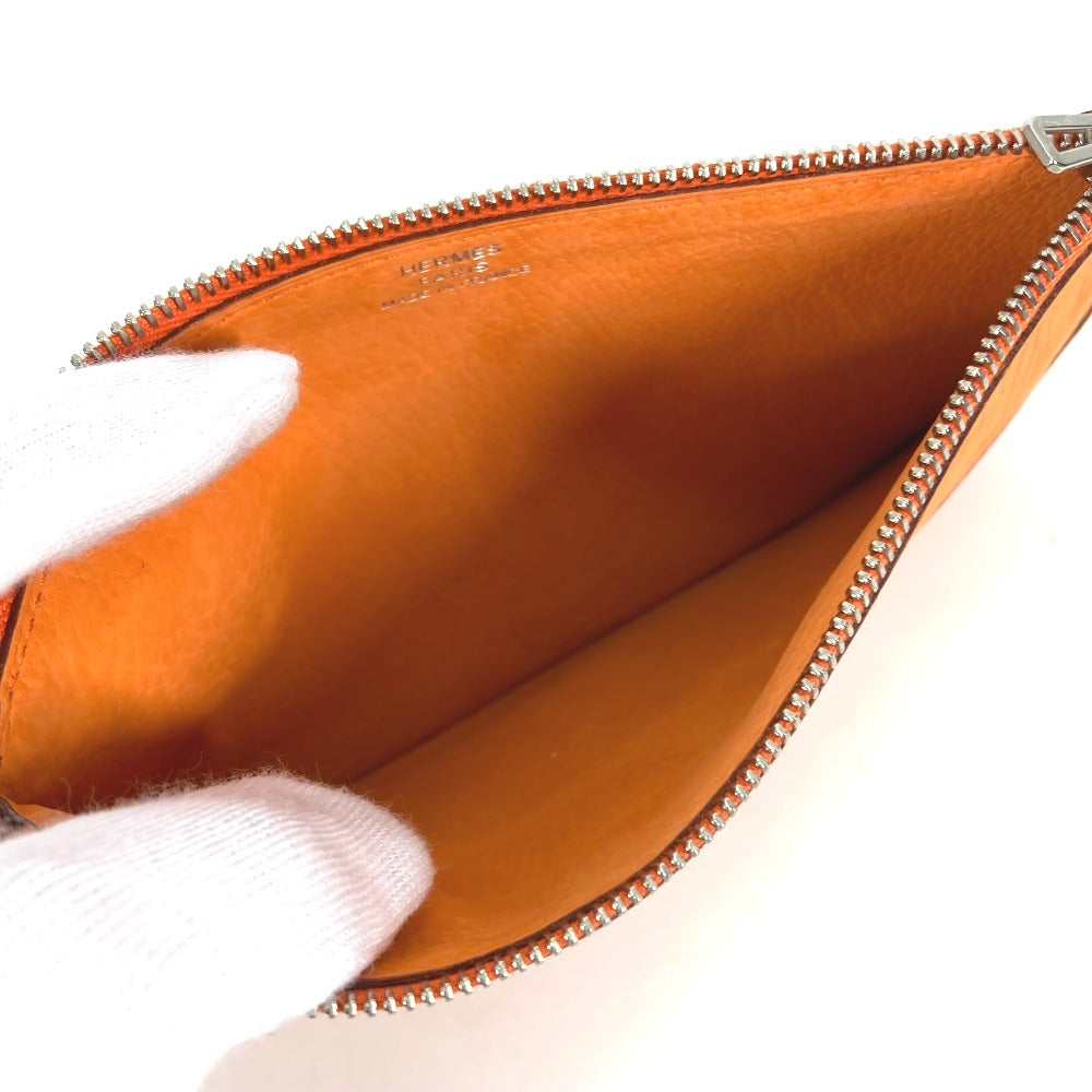 HERMES Long Wallet Purse Nubuck Orange Long wallet Dogon GM Women Used