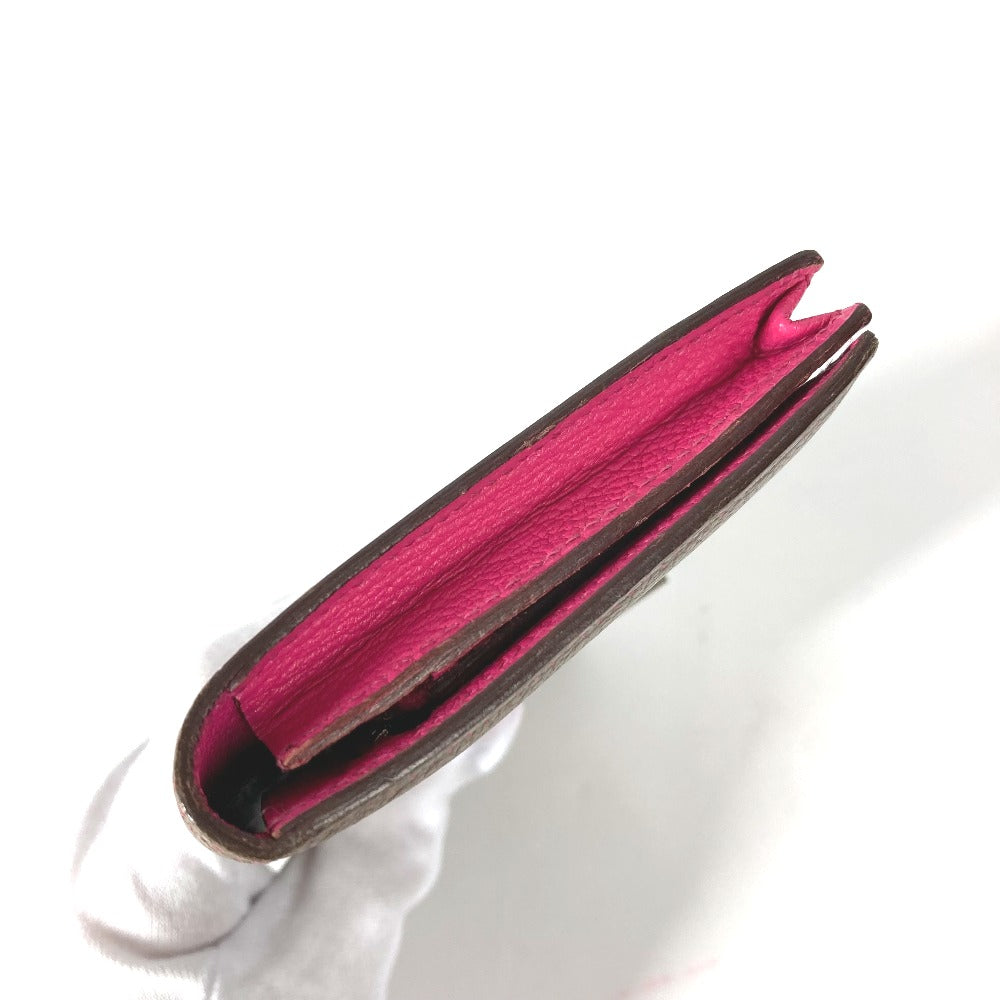 HERMES Long Wallet Purse Shave pink HMetal Bearnsfre Verso Women Used