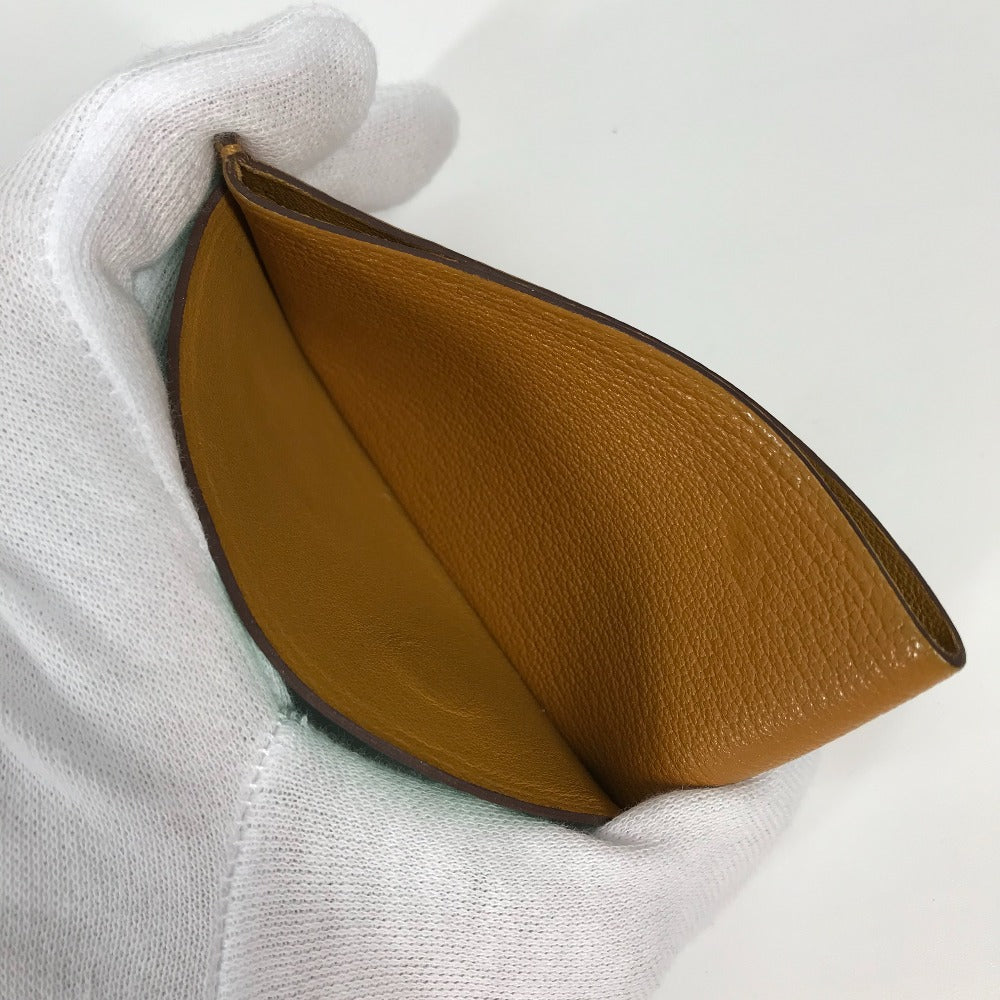 HERMES Card Case Shave green Serie Bicolor Poisson Women Used