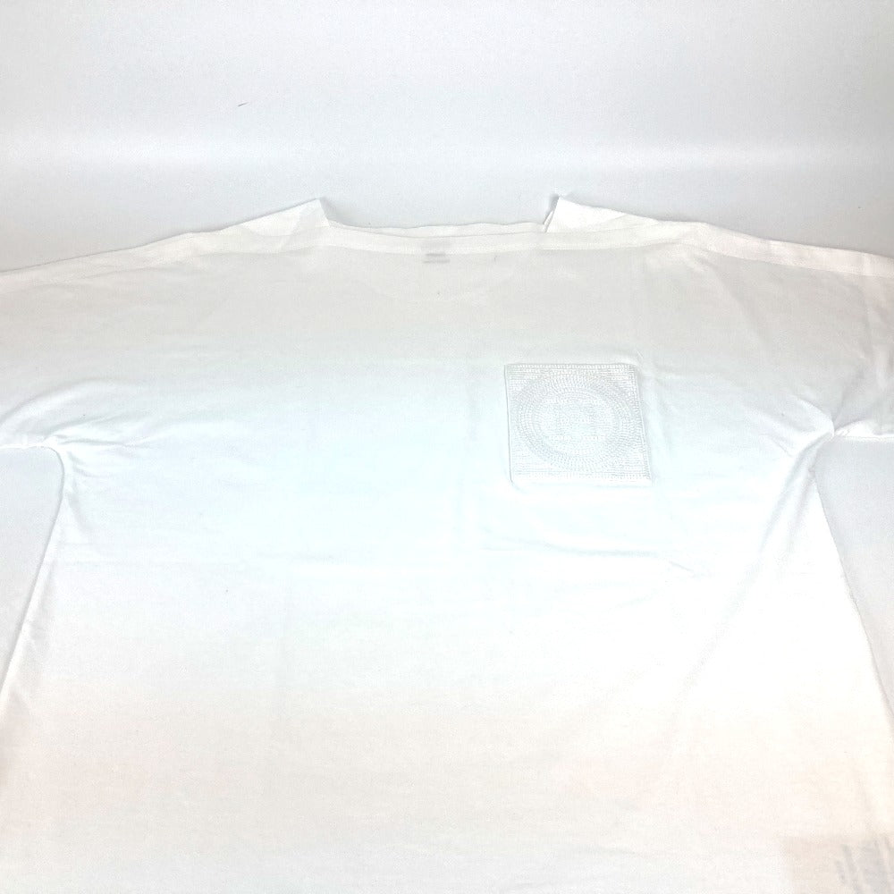 HERMES Short sleeve shirt cotton white H embroidery mosaic Tunic with embroidered pockets Women 40 Used