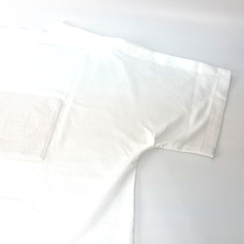 HERMES Short sleeve shirt cotton white H embroidery mosaic Tunic with embroidered pockets Women 40 Used