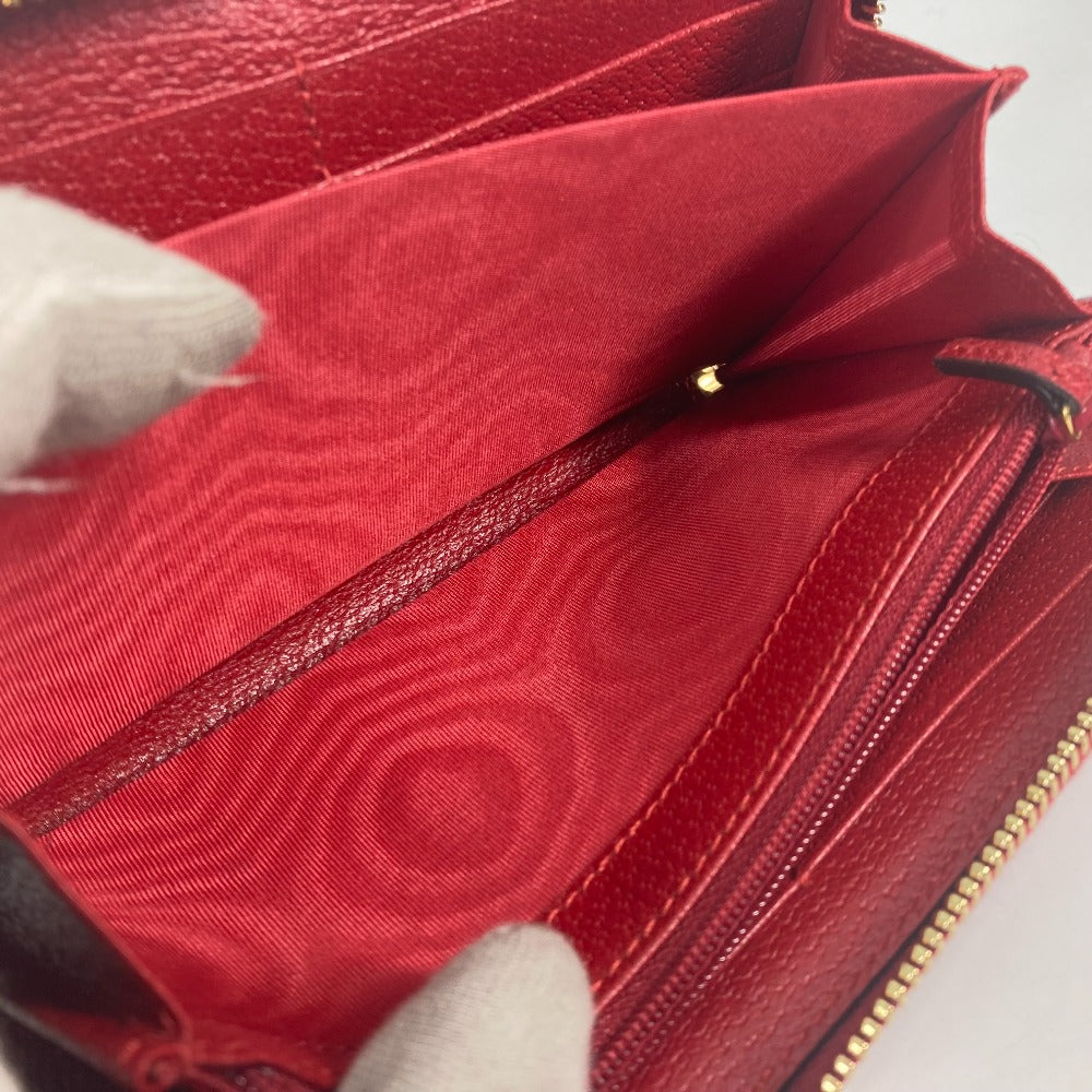 GUCCI Long Wallet Purse 524790 Canvas leather Red Long wallet logo stripe Women Used