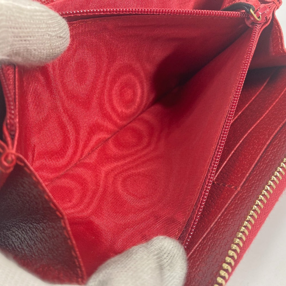 GUCCI Long Wallet Purse 524790 Canvas leather Red Long wallet logo stripe Women Used