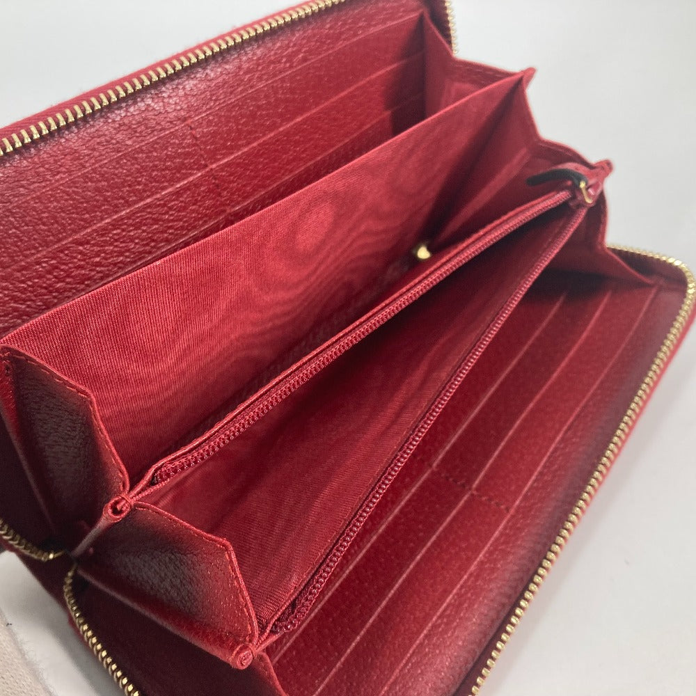 GUCCI Long Wallet Purse 524790 Canvas leather Red Long wallet logo stripe Women Used