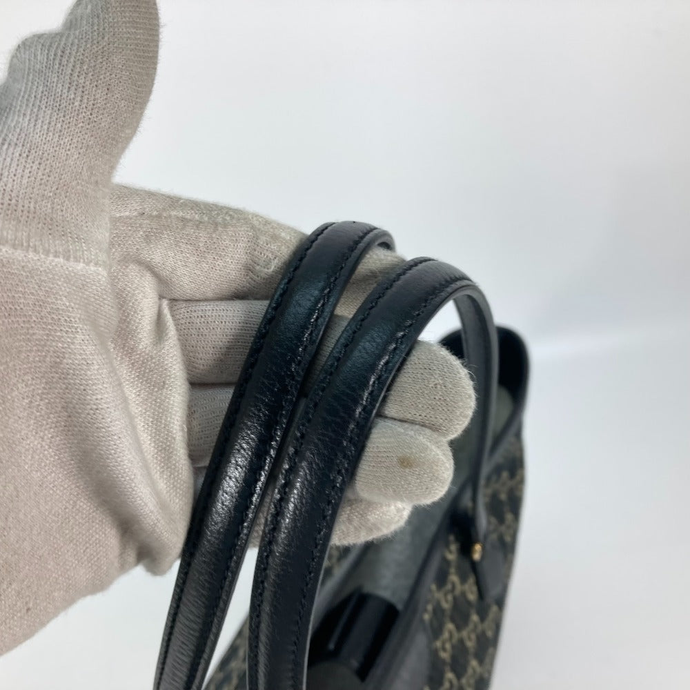 GUCCI Shoulder Bag 631685 Leather / canvas black GG Denim Off-dia Medium Women Used