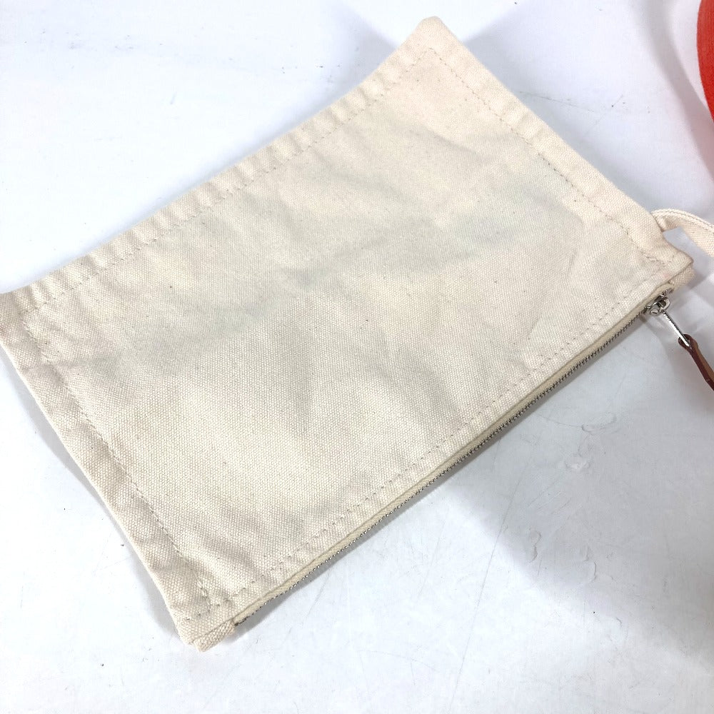 HERMES Shoulder Bag canvas beige With porch Pannier Platge Women Used